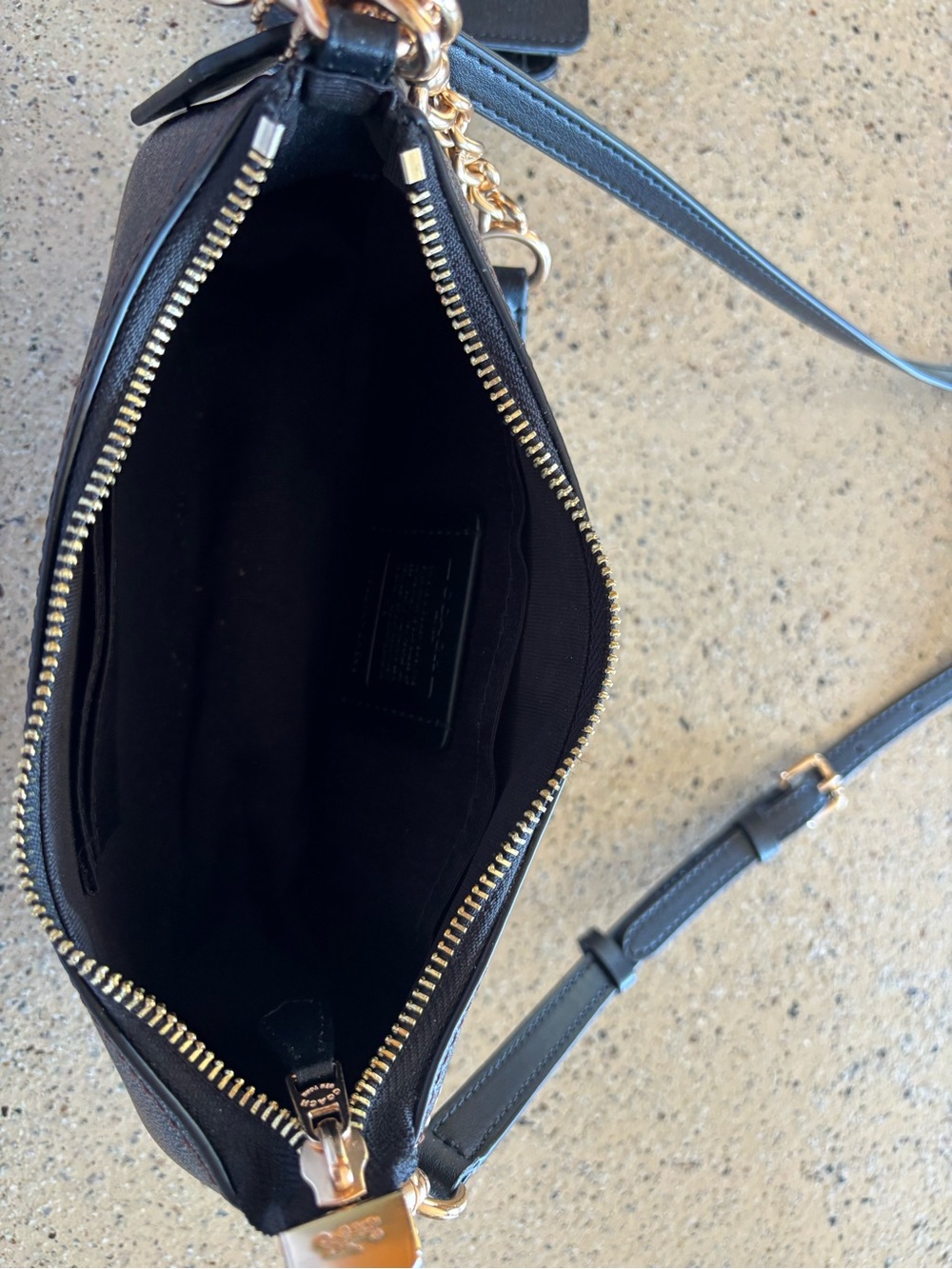 Coach Brown Signature Canvas Crossbody Bag with Gold Hardware - Picture 15 of 15